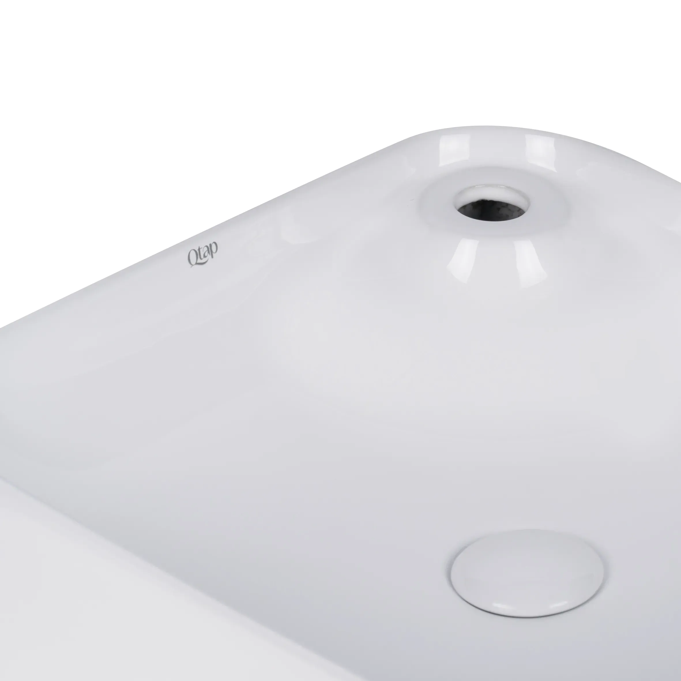 Раковина-чаша Qtap Stork 430x430x120 White с донным клапаном QT15112194W - Фото 5