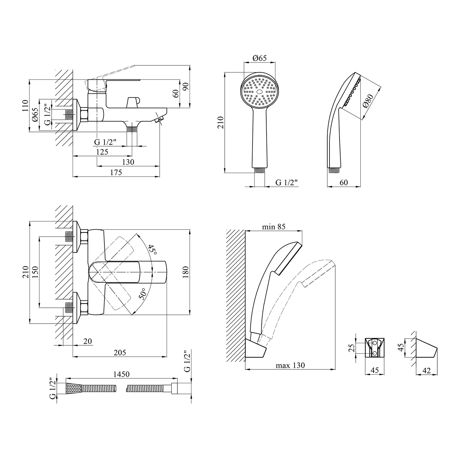 Смеситель для ванны Kroner KRM Fulda - W060 - Фото 2