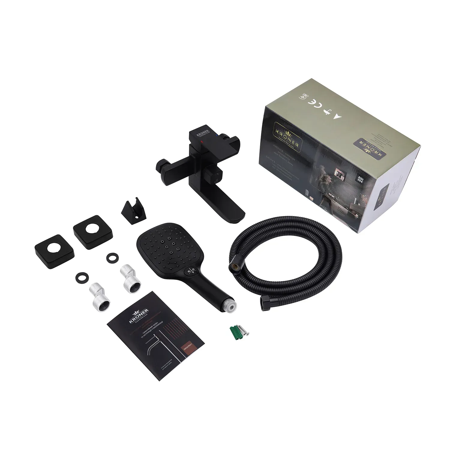 Смеситель для ванны Kroner KRP Edelstahl Kubus - SCH060 - Фото 8