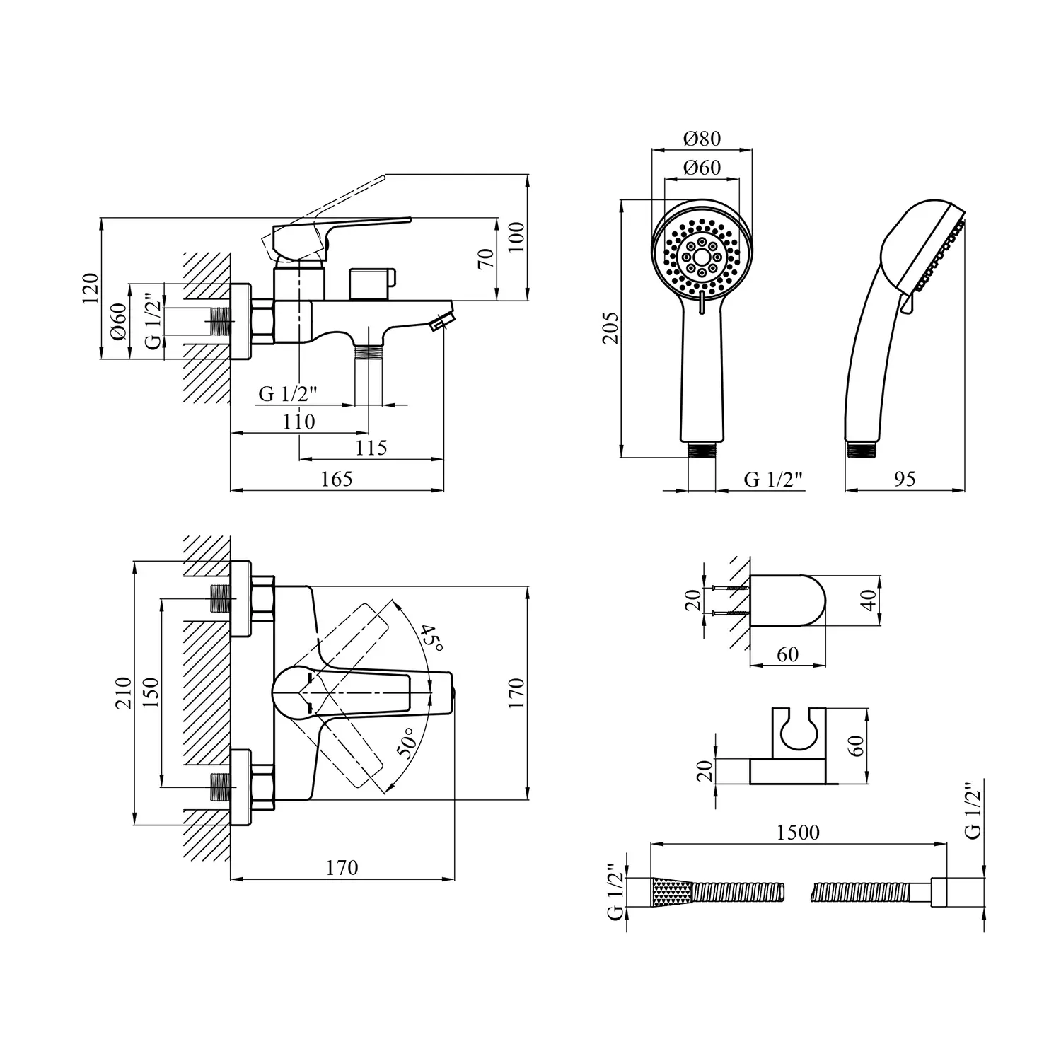 Смеситель для ванны Kroner KRP Hagen - C060 - Фото 2