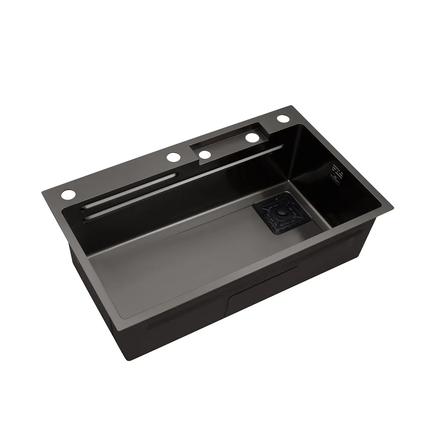 Кухонная мойка Kroner KRP Schwarze - SET7545HM PVD (3.0/0.8 мм) - Фото 12