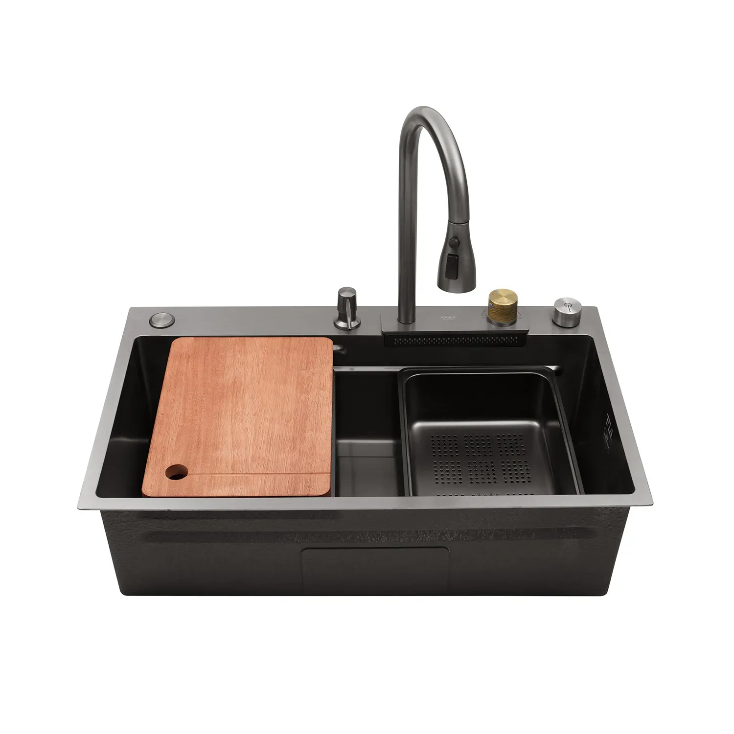 Кухонная мойка Kroner KRP Schwarze - SET7545HM PVD (3.0/0.8 мм) - Фото 5