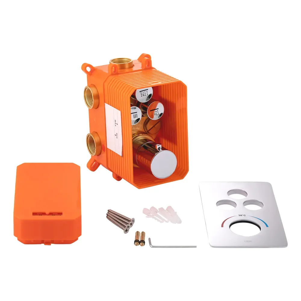 Змішувач термостатичний прихованого монтажу для душу Qtap Votice 6443T105NKC для трьох споживачів - Фото 4