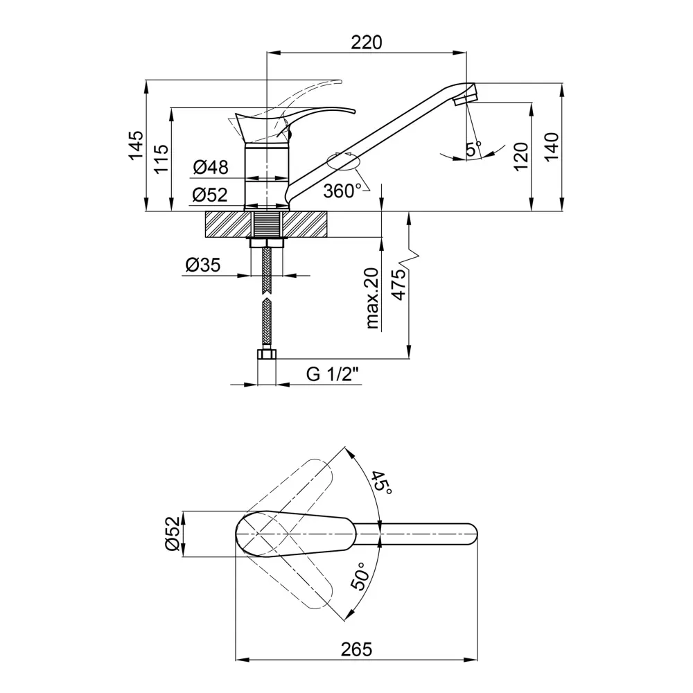 Змішувач для кухні Q-tap Eris СRM 003 ГАЙКА - Фото 2