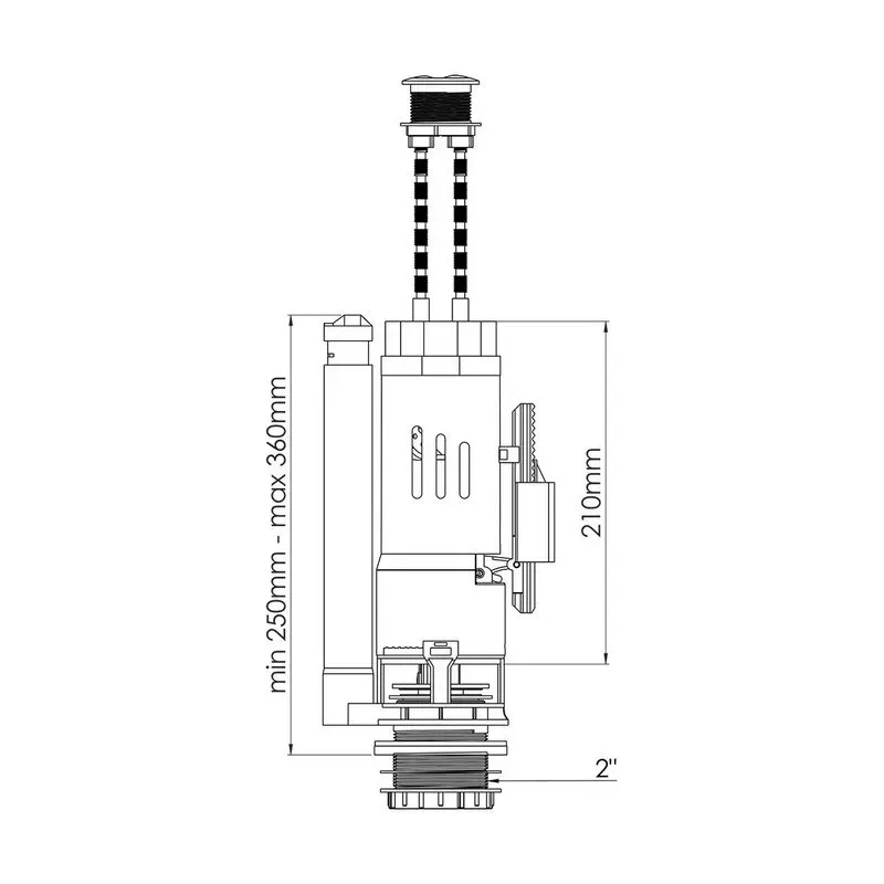 Випускний механізм для зливного бачка 2-а кнопка NOVA 4005 - Фото 2