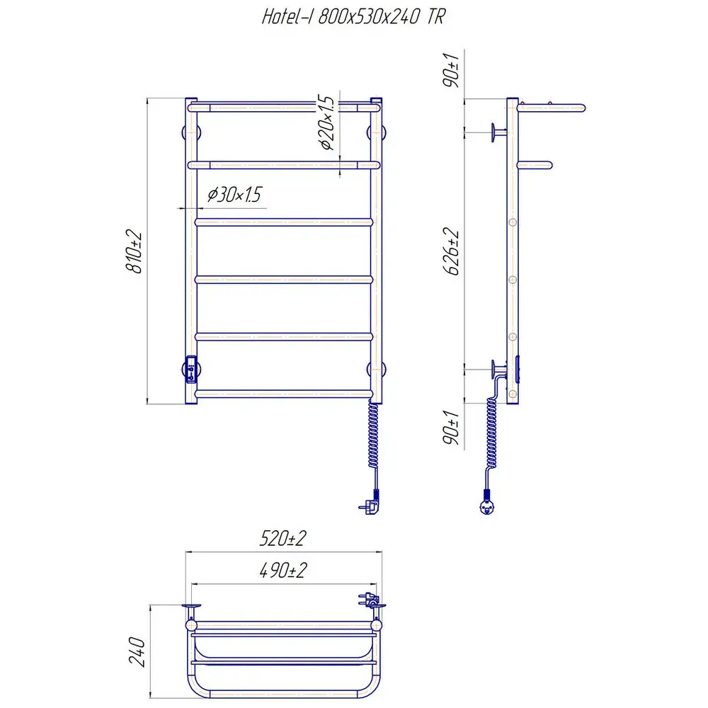 Рушникосушка Mario Hotel-I 810х520х500 TR таймер-регулятор - Фото 6