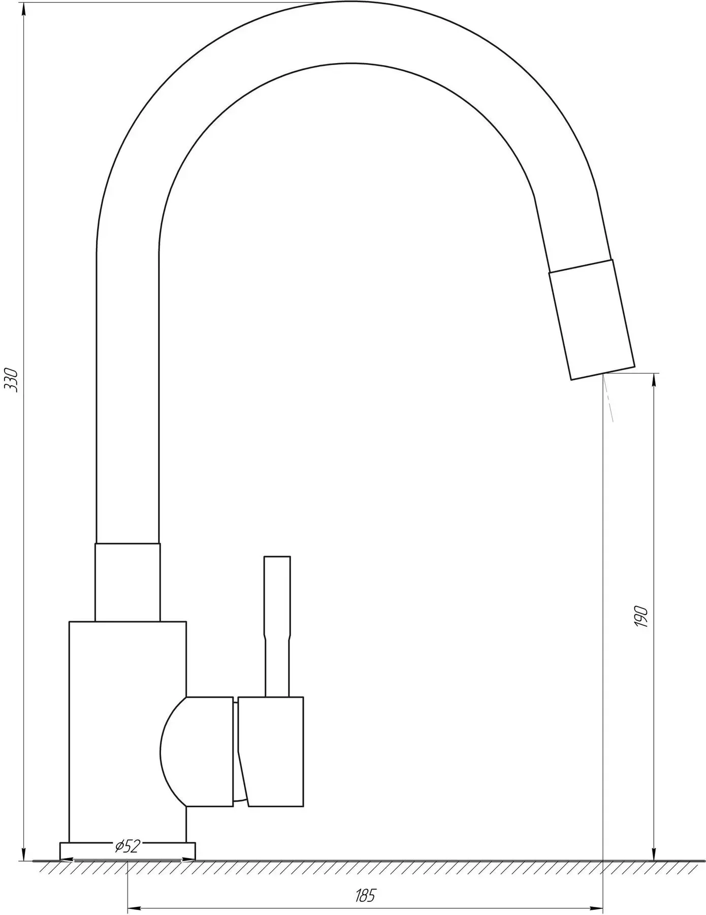 Змішувач для кухні Globus SUS-203SG Нержавіюча сталь (рефлкторний Сірий) - Фото 2