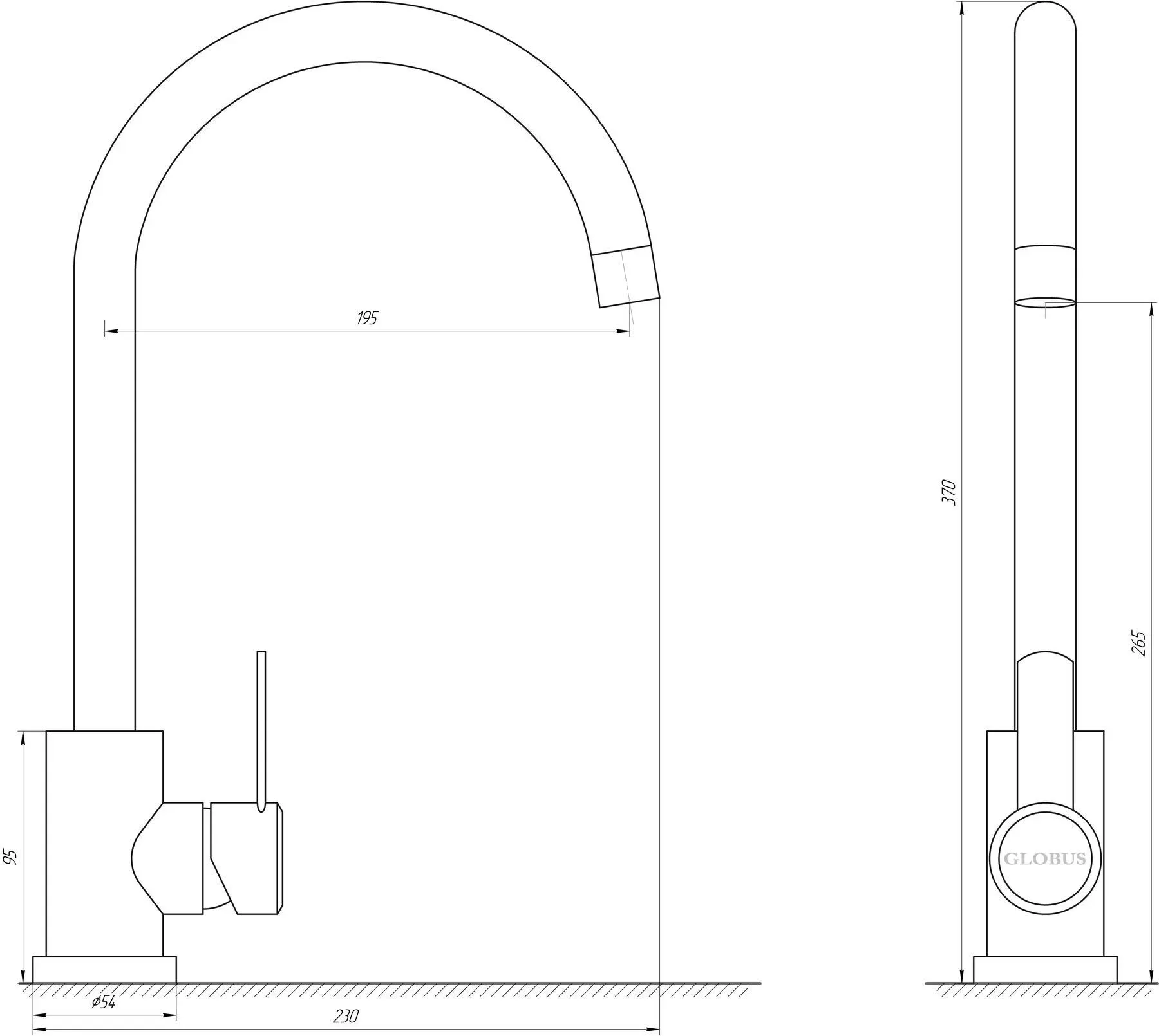 Смеситель на кухню Globus Lux WIEN SUS2-203S-BB - Фото 2