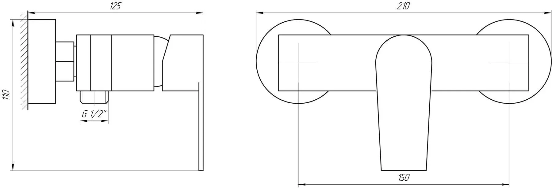 Смеситель для душевой кабины Globus Lux MAIN SHM-105-M - Фото 3