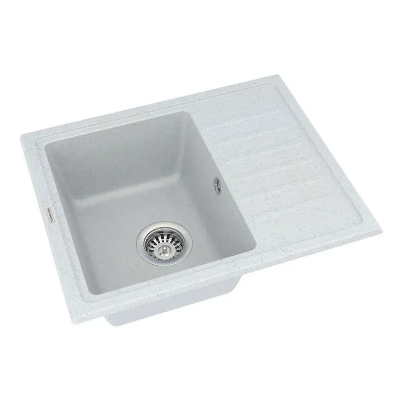 Кухонна мийка VANKOR Lira LMP 02.55 White stone + сифон VANKOR - Фото 2