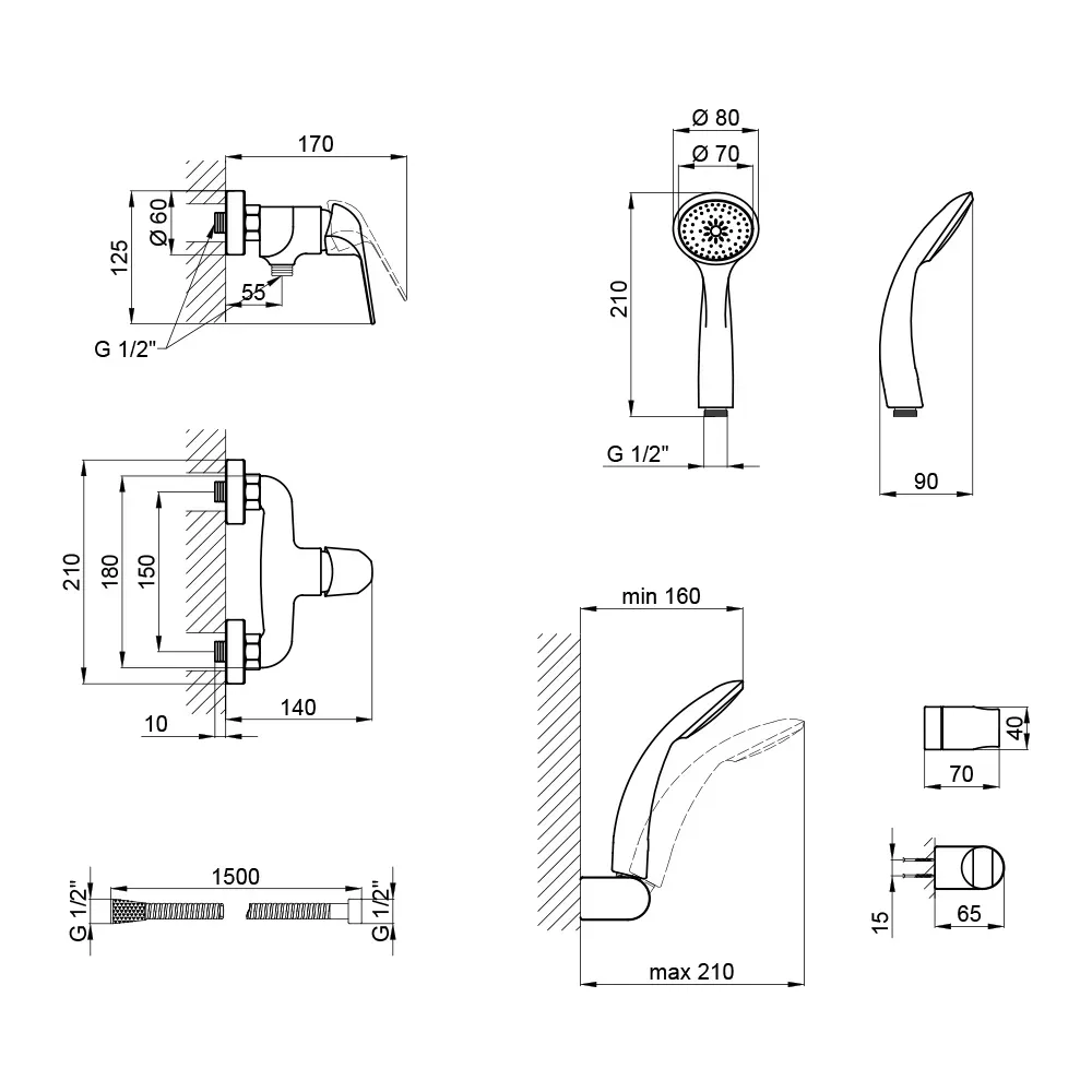 Смеситель душевой QT Arena CRM 010 - Фото 2
