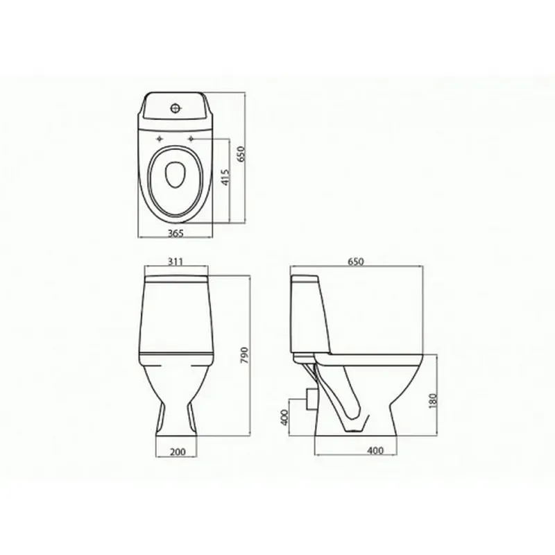 Унітаз KOLO MODO (прямий вихід, нижнє підкл. 3/8) кришка дюропласт SoftClose - Фото 2