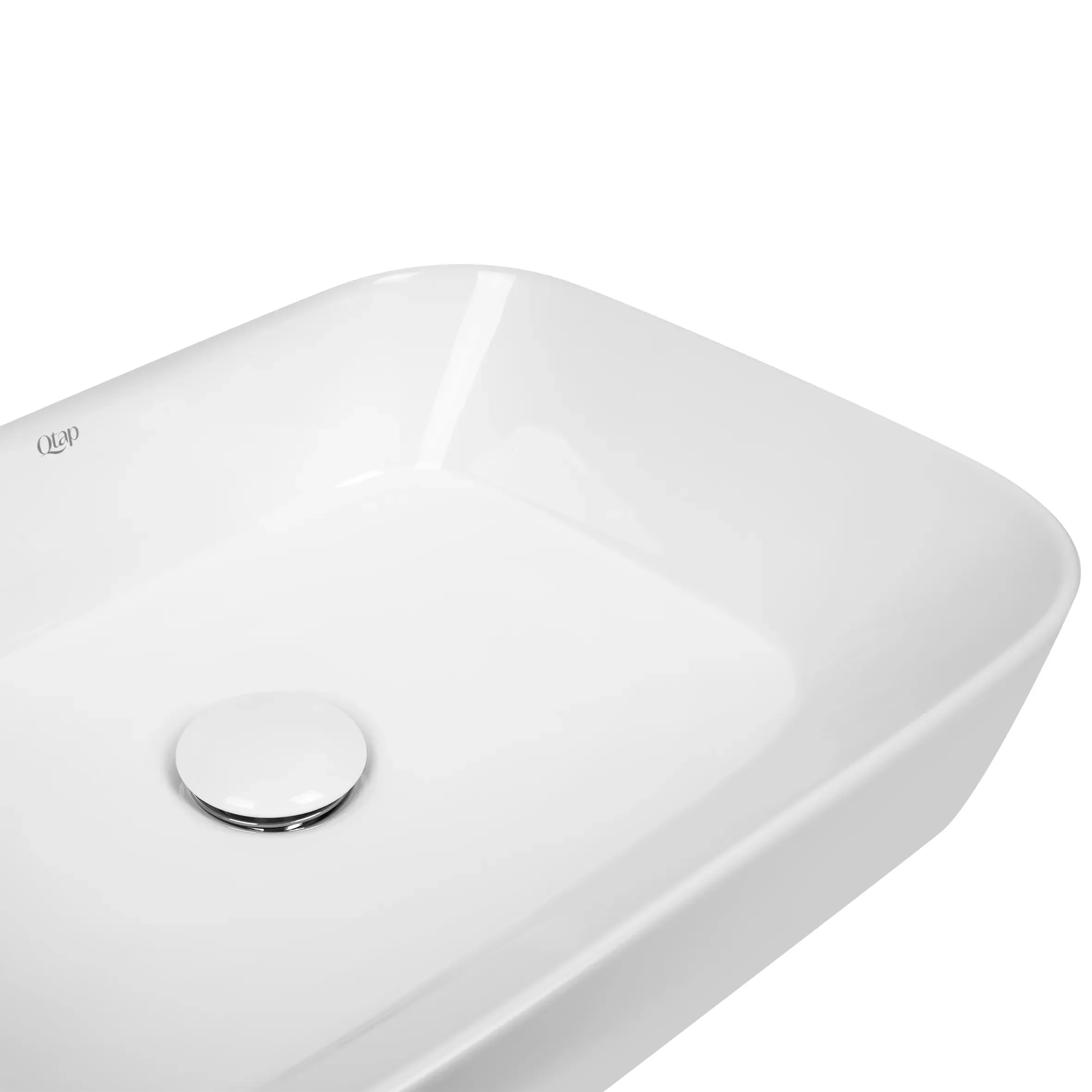 Раковина-чаша Qtap Scorpio 450х390х120 White с донным клапаном QT14112242W - Фото 5