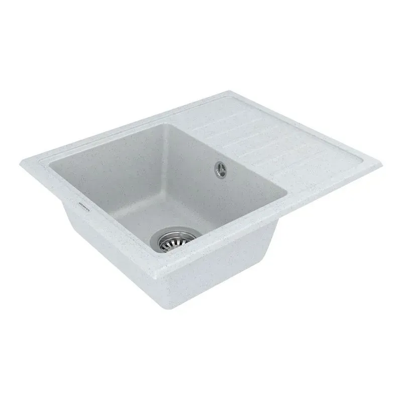 Кухонна мийка VANKOR Lira LMP 02.55 White stone + сифон VANKOR - Фото 3