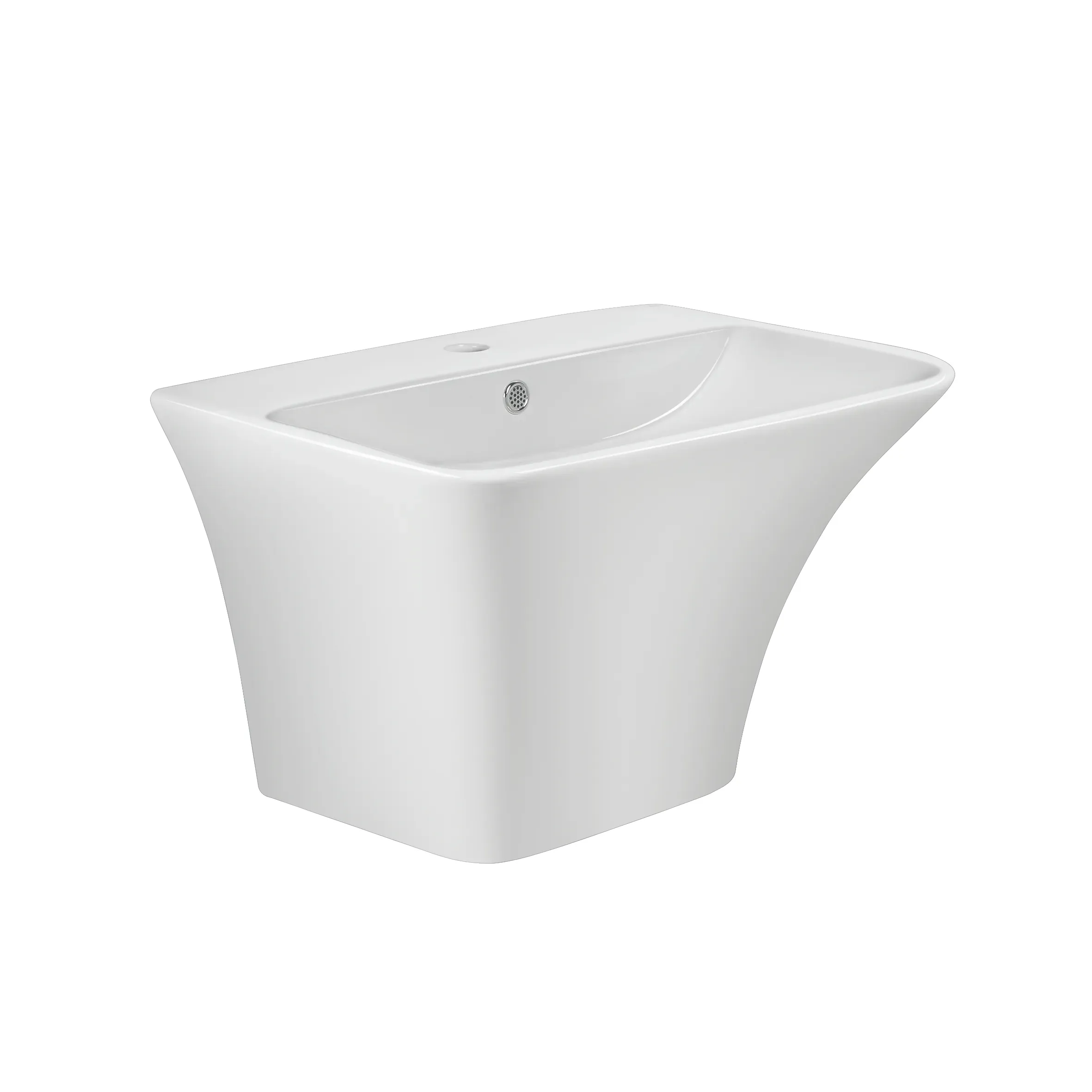 Раковина подвесная моноблок Qtap Crow 600х430х385 White с донным клапаном QT0511G835W - Фото 4