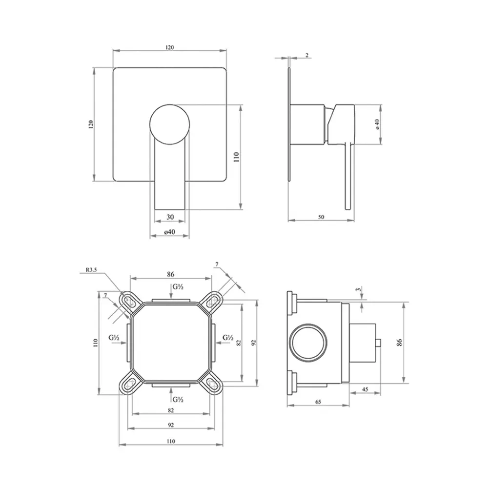 Змішувач для біде Q-tap Form CRM 001AB вбудованого монтажу - Фото 2