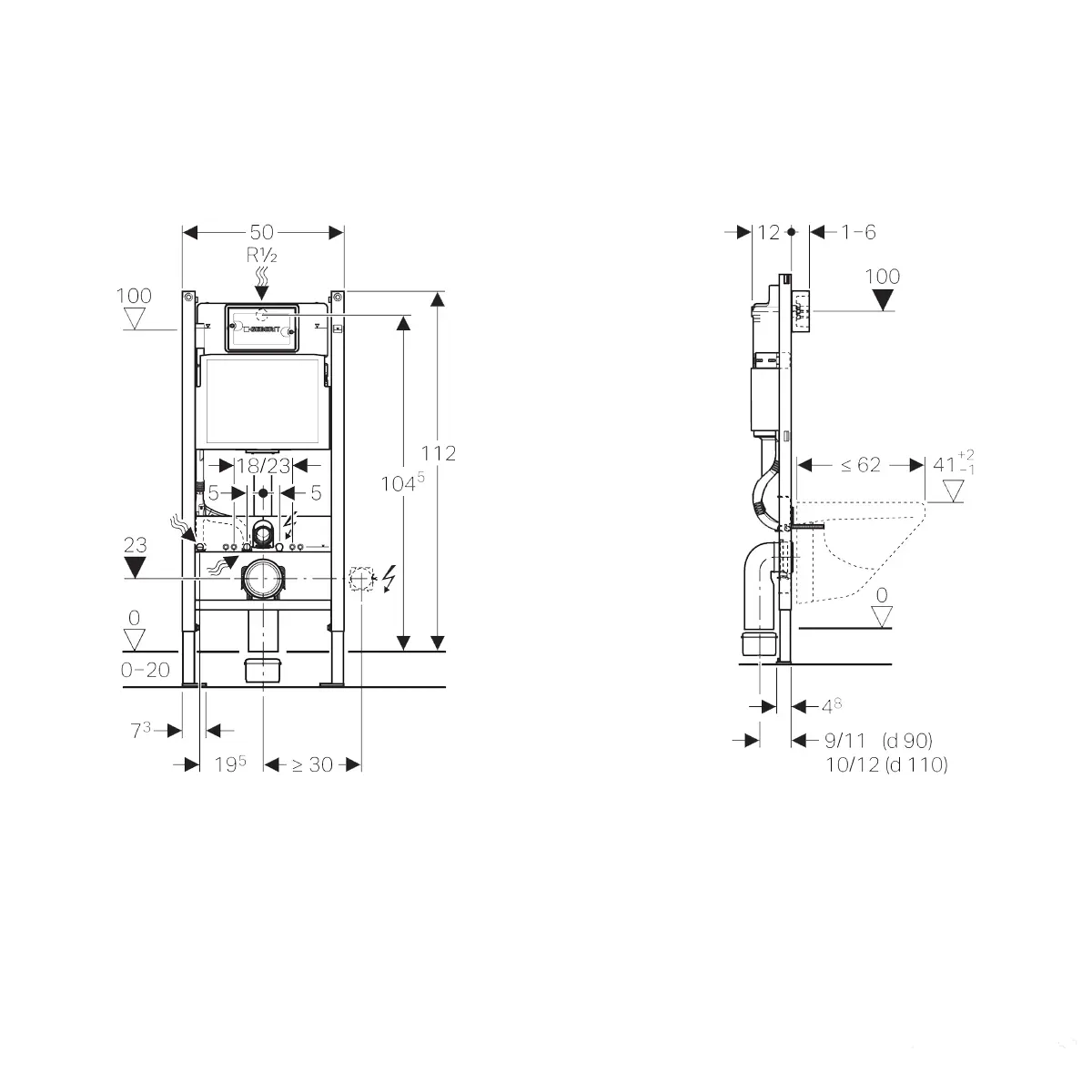 Geberit Duofix монтажний елемент для підвісного унітазу (458.126.00.1) - Фото 2