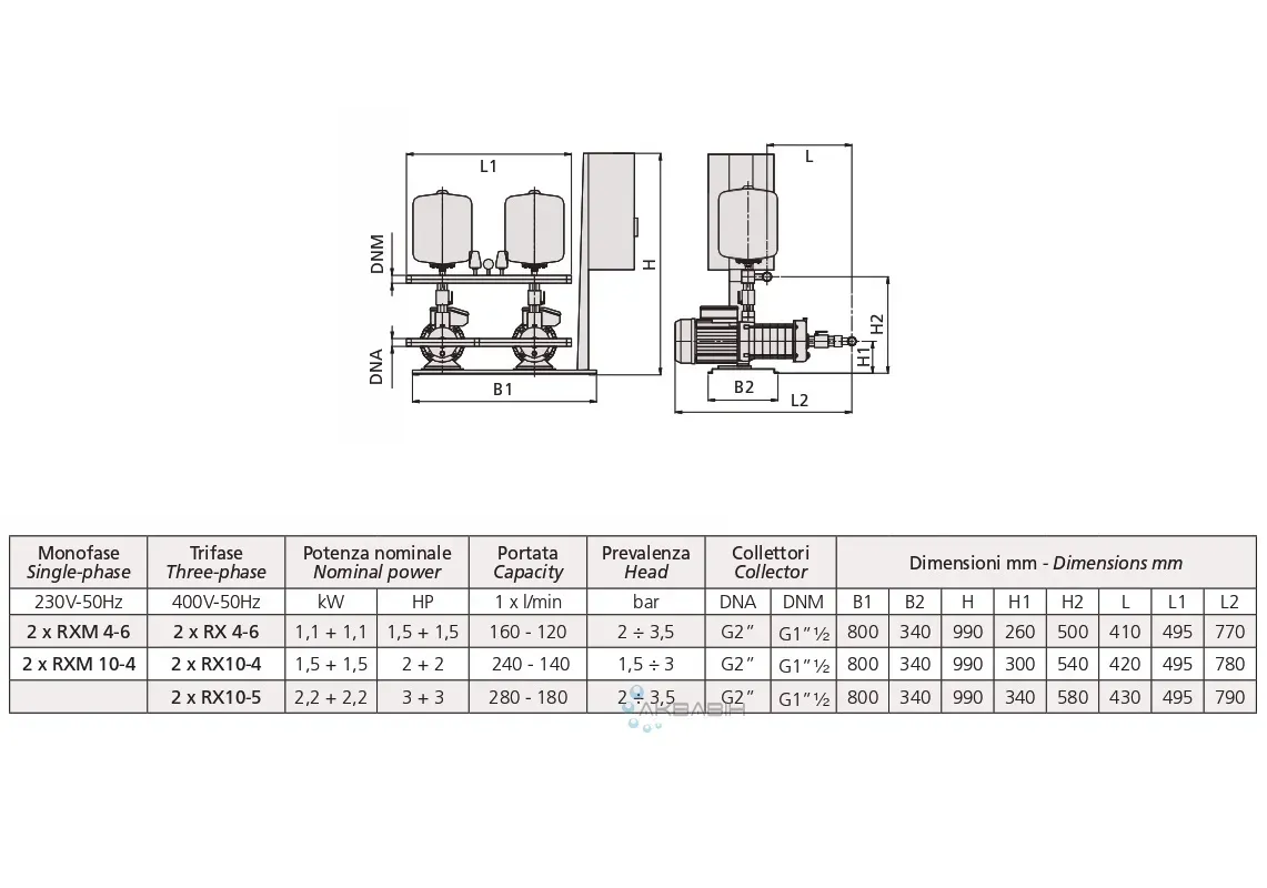 Станция повышения давления - SPERONI PRESS-SYSTEM RX 10-5Х2 + INV/EASY M/T - Фото 3