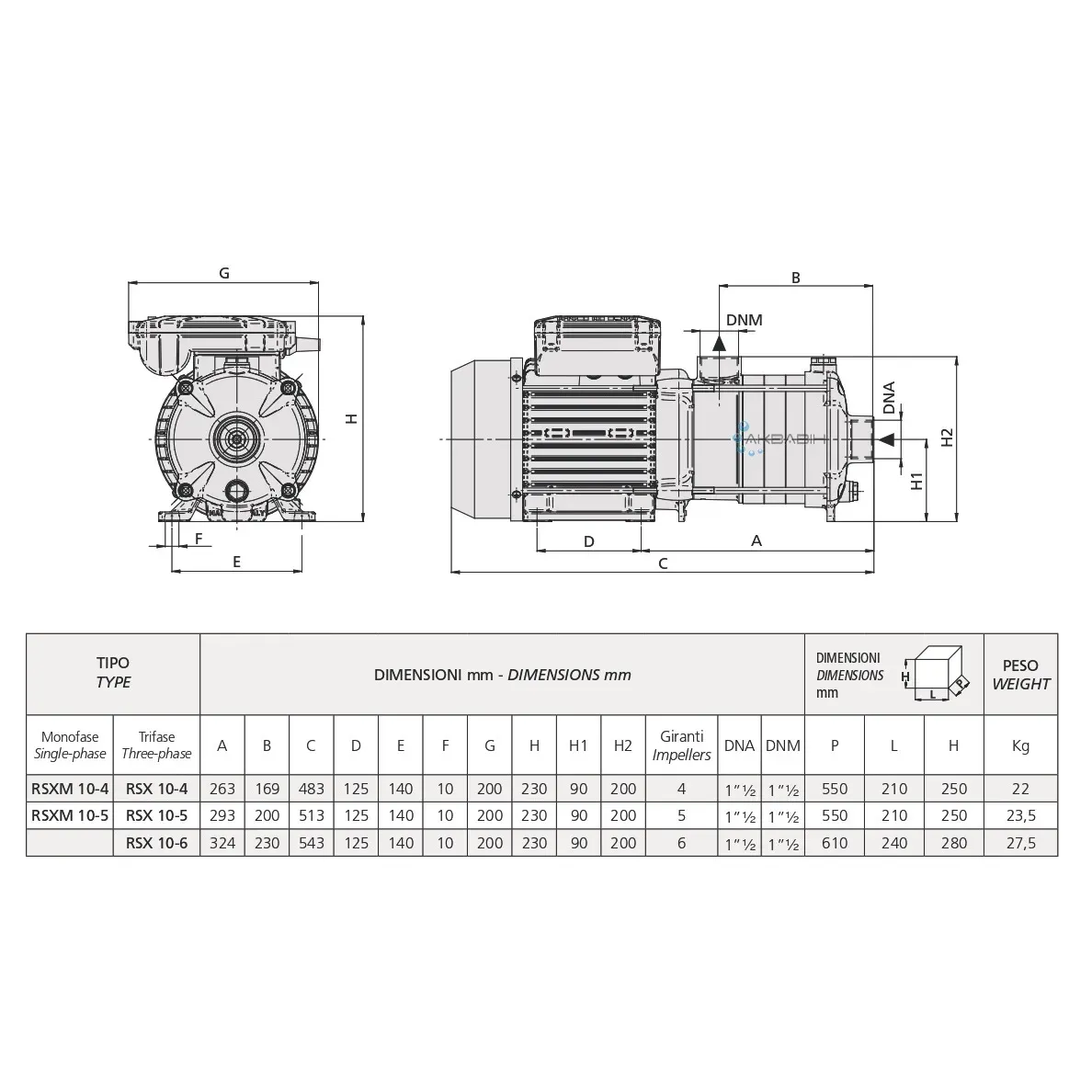 Насос багатоступеневий Speroni RSX 10-6 (3,0 кВт) 3Ф - Фото 3