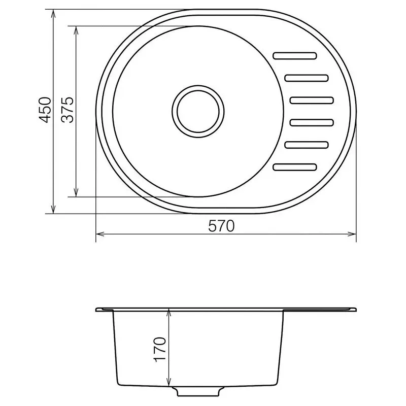 Кухонная мойка VANKOR Lira LMO 02.57 Terra + сифон VANKOR - Фото 4
