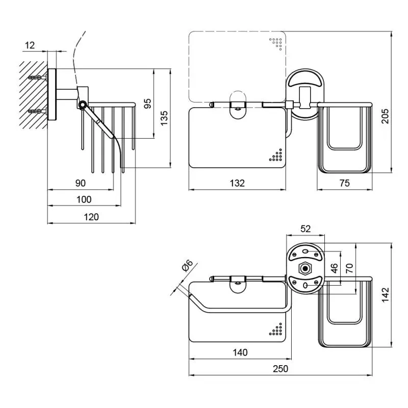 Тримач для туалетного паперу Lidz (CRM)-114.03.02 з ємкістю для освіжувача - Фото 2