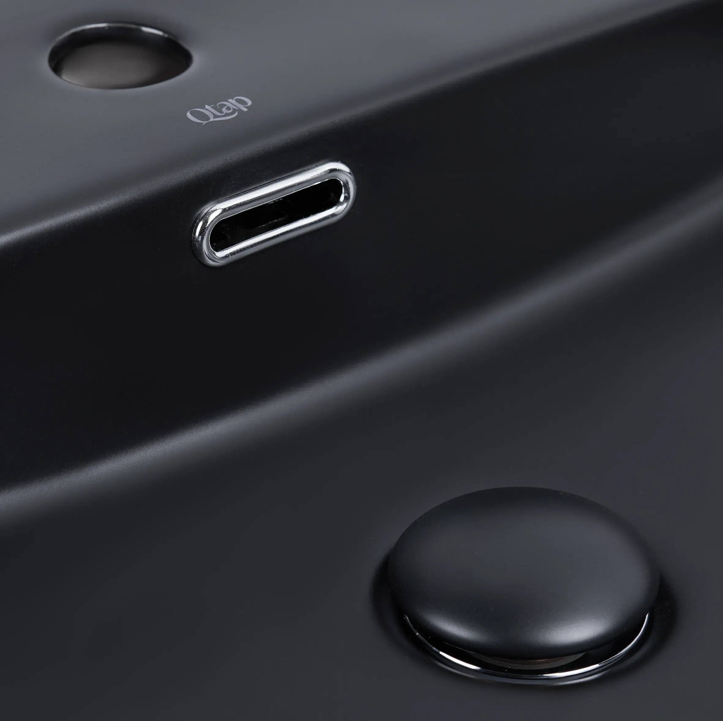 Раковина Qtap Nando LT 500х420х120 Matt black с донным клапаном QT12112173SMBMB - Фото 5