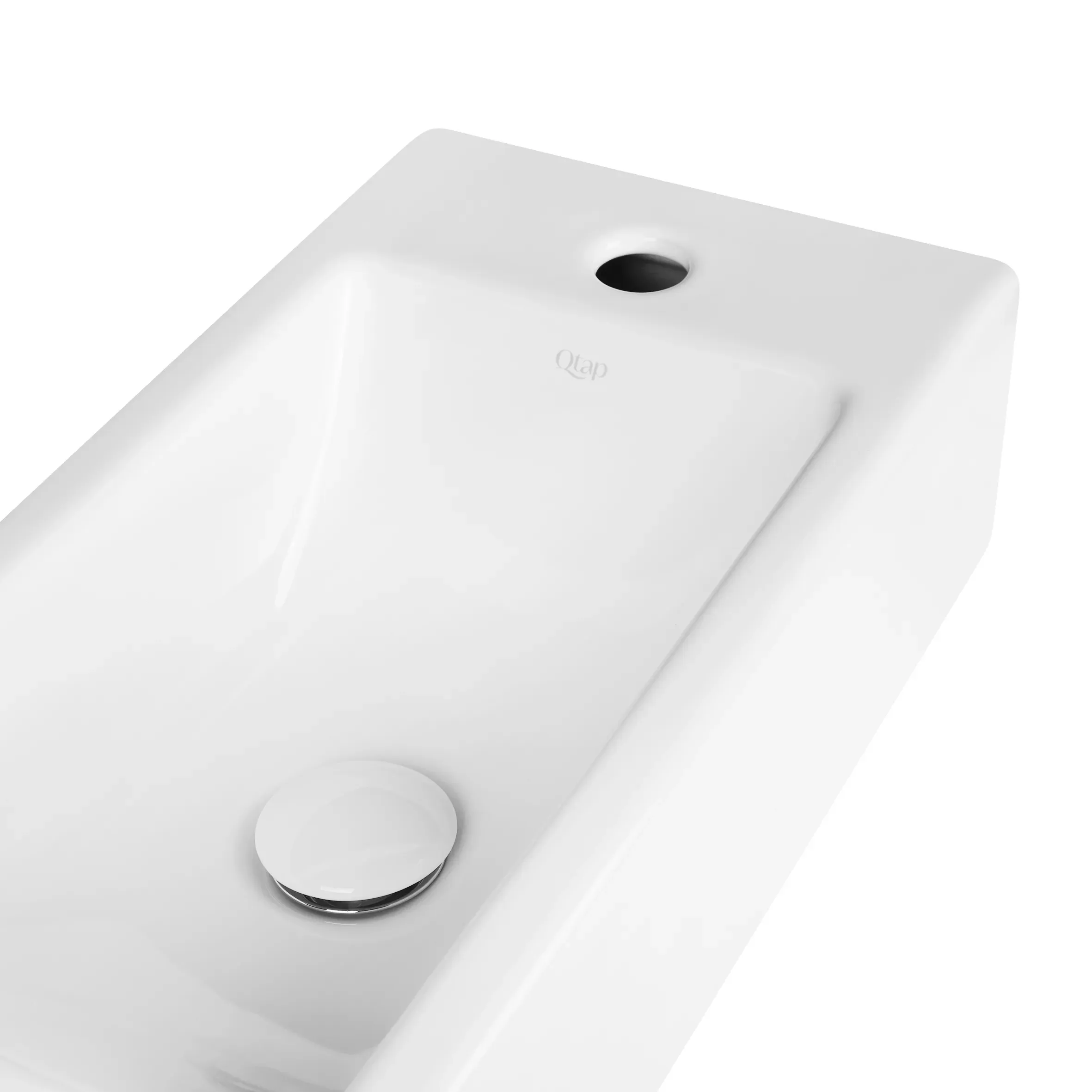 Раковина-чаша Qtap Crow 500х255х130 White с донным клапаном QT0511A010W - Фото 5