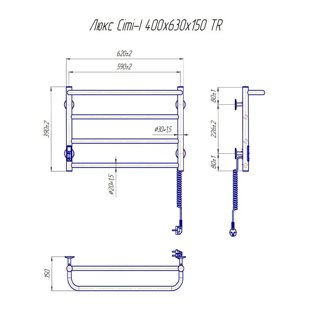 Рушникосушка Mario Люкс Сіті-І 390х620 TR таймер-регулятор - Фото 7