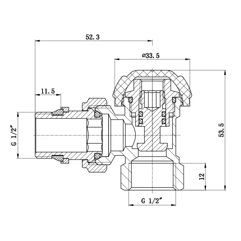 Кран радиаторный низ угловой SD FORTE с антипротечкой 1/2" Powerful SF233W - Фото 2
