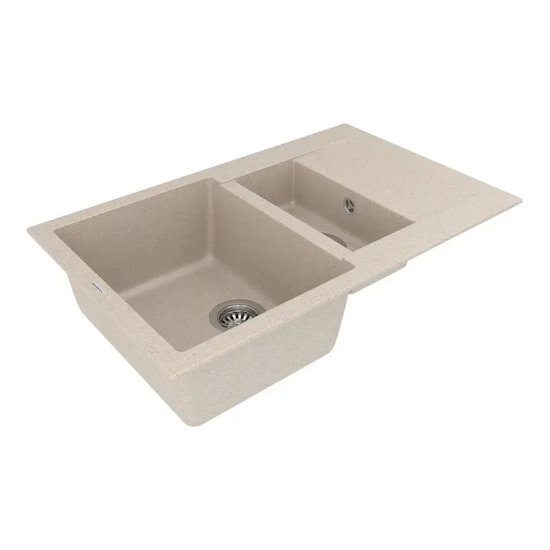 Мойка с Кухонная мойка VANKOR Orman OMP 04.80 Beige + сифон  камня VANKOR Orman OMP 04.80 (Бежевая) - Фото 3