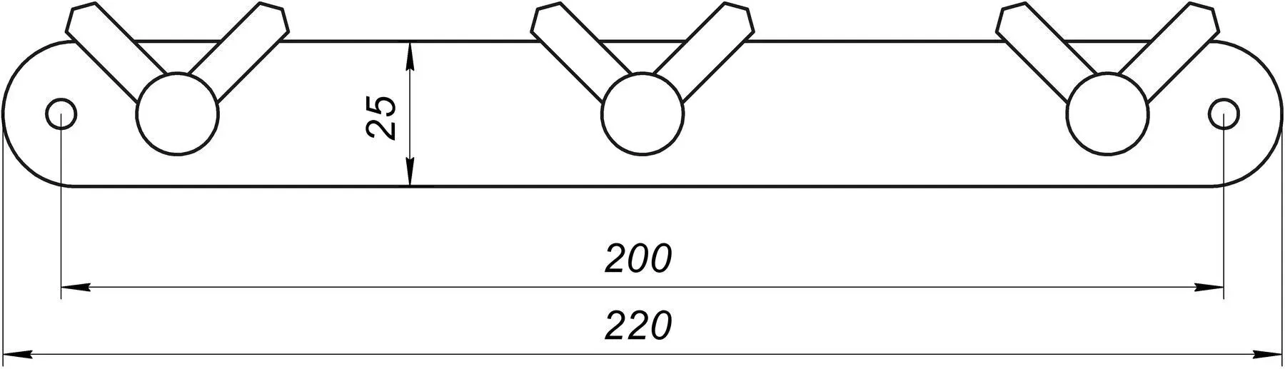 Планка з гачками Globus Lux SS 8435-3 потрійна - Фото 2