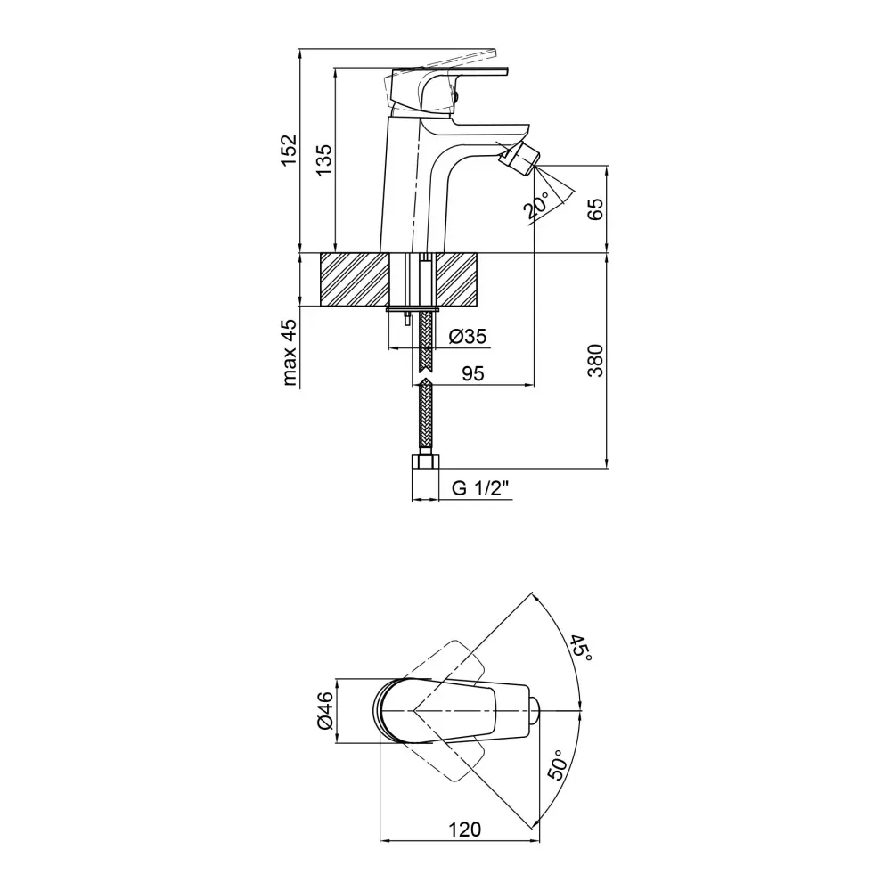 Змішувач для біде Q-tap Tenso CRM 001A - Фото 2