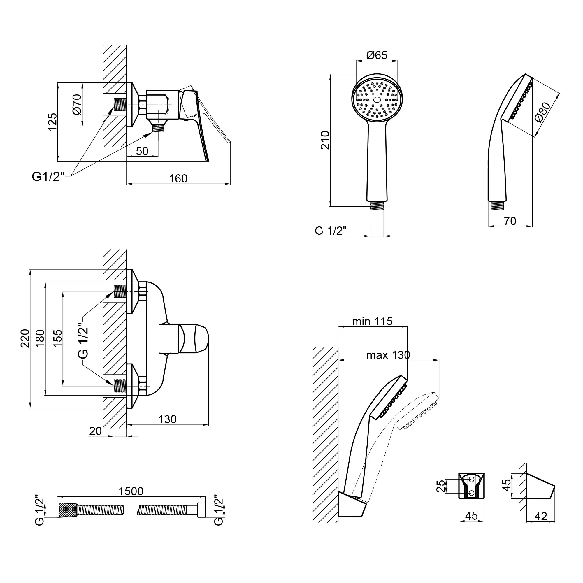 Смеситель для душевой кабины QT Loft CRM 010 - Фото 2