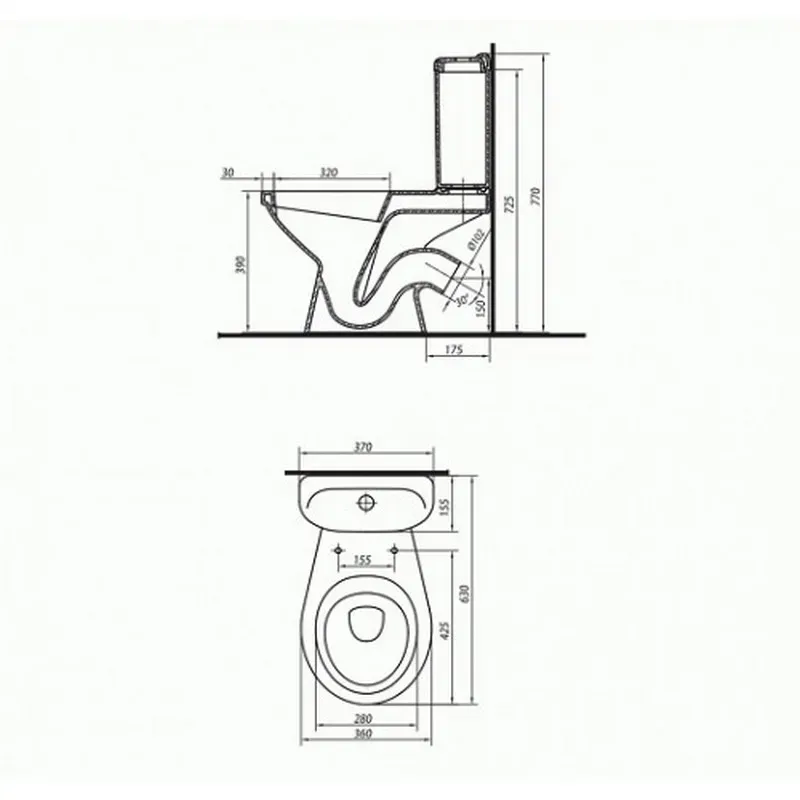 Унітаз KOLO Idol (косий вихід, нижнє підкл. 3/8) кришка поліпропілен - Фото 2