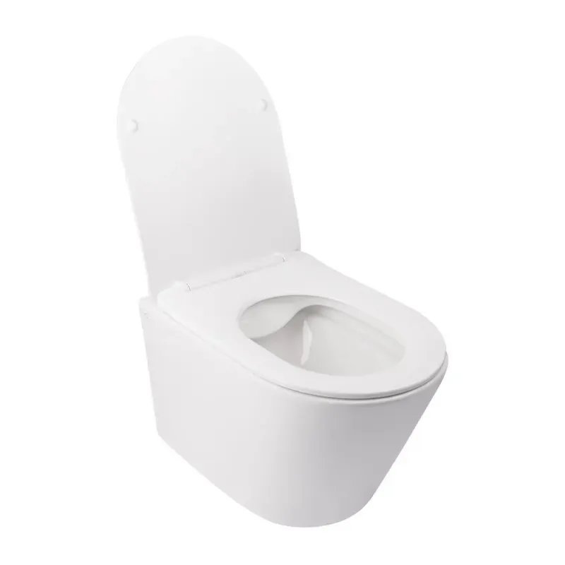Унитаз подвесной Q-tap Swan WHI 5178 безободковый, сиденье дюропласт Soft-Close - Фото 3