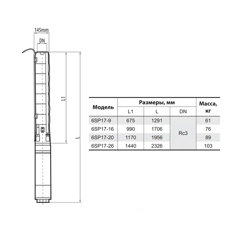 Насос центробежный Sprut 6SP17-9 3Ф (5,5 кВт) - Фото 3