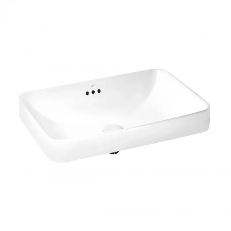 Умывальник врезной прямоугольный с донным клапаном Qtap Jay 590 * 410 * 155mm WHITE - Фото 4