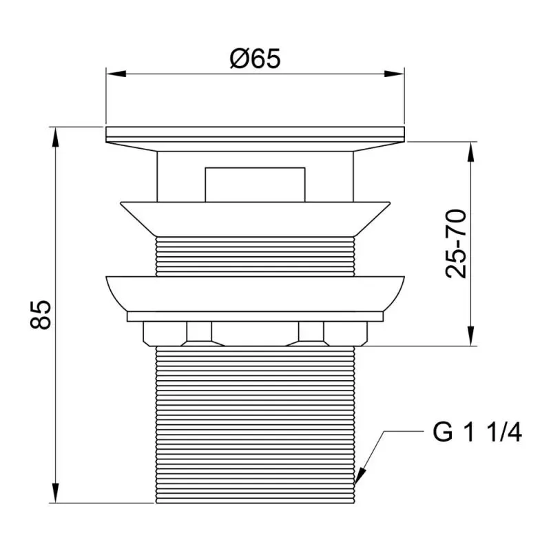 Донный клапан Lidz (CRM) -47 00 004 00 1 1/4 "с переливом - Фото 2