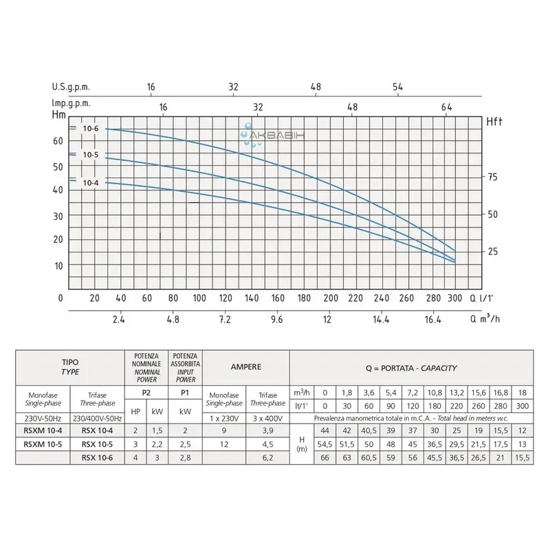 Насос багатоступеневий Speroni RSX 10-5 (2,2 кВт) 3Ф - Фото 2