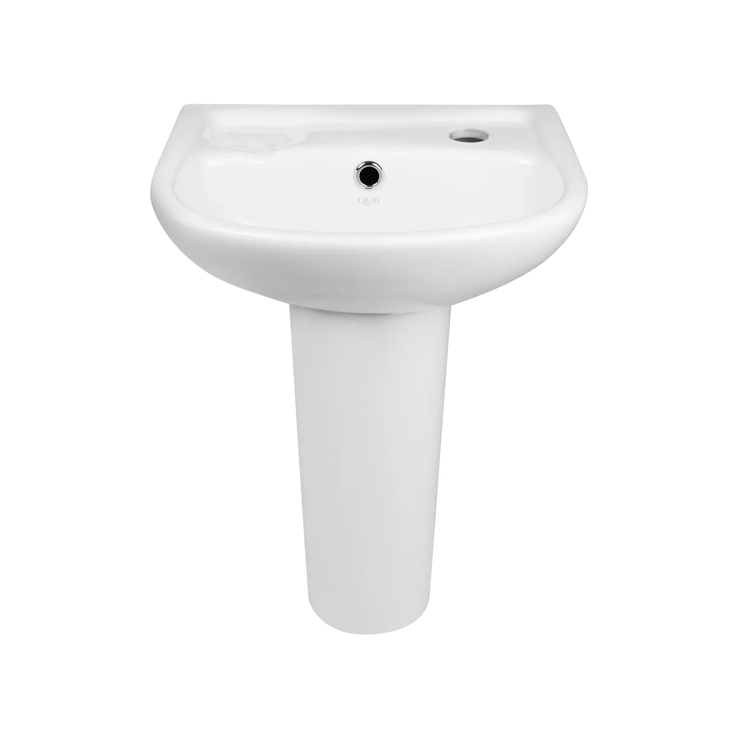 Напольная раковина с пьедесталом детская Qtap Baby 375x305x520 White с донным клапаном QT2311LP304B - Фото 3