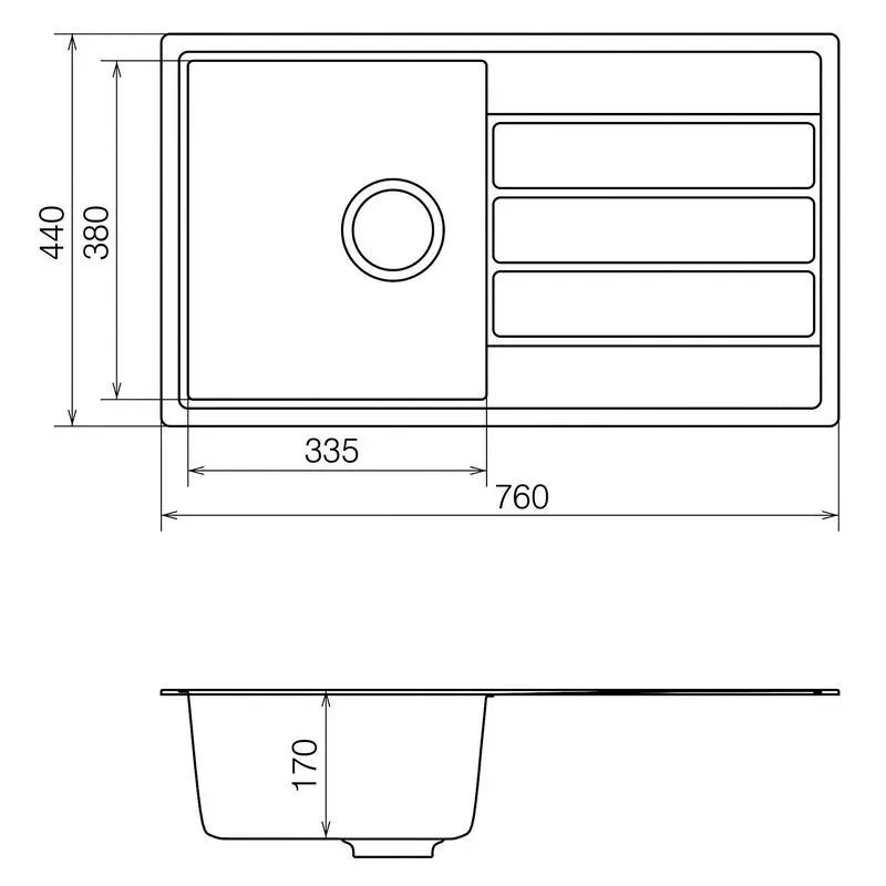 Мойка с искусственного камня VANKOR Easy EMP 02.76 (Сахара) - Фото 4