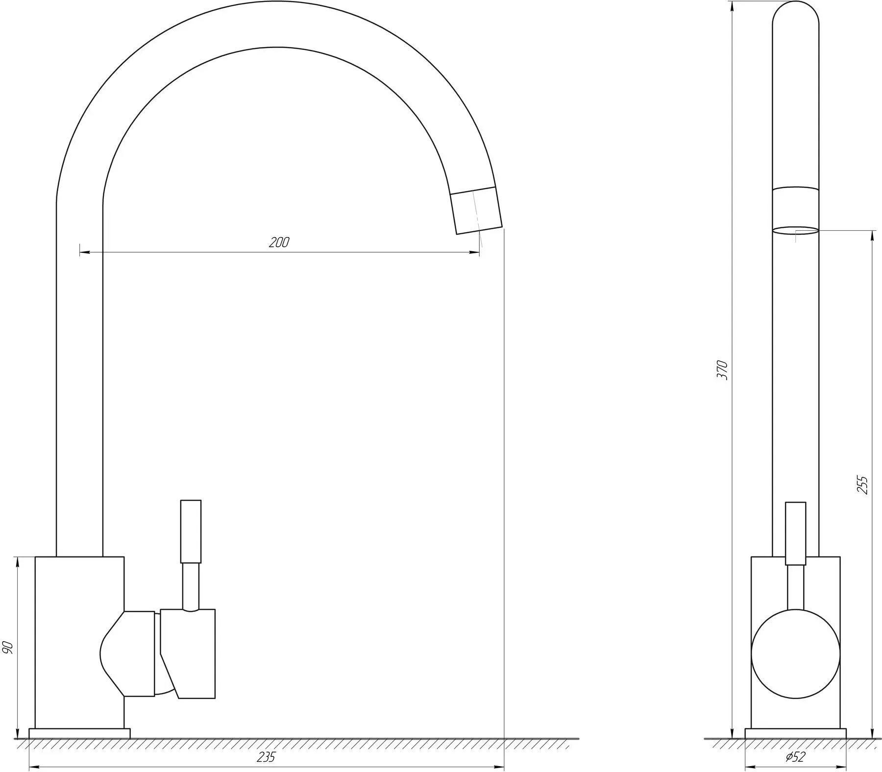 Змішувач для кухні Globus Lux ALPEN SUS-203S Нержавіюча сталь - Фото 2