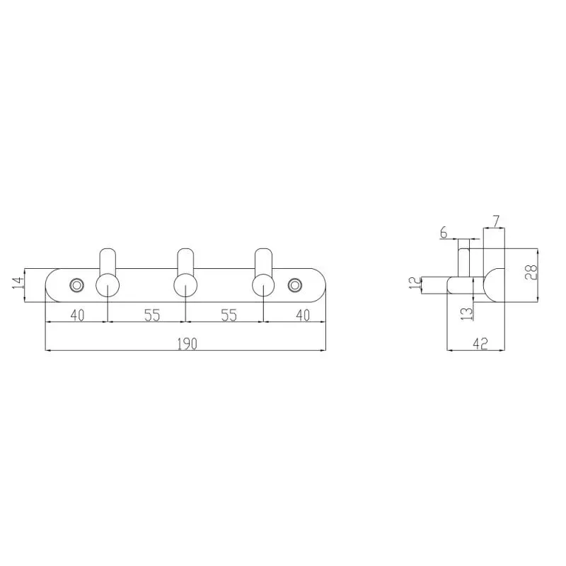 Гачок Lidz (CRM) 124.08.03 потрійний настінний - Фото 2