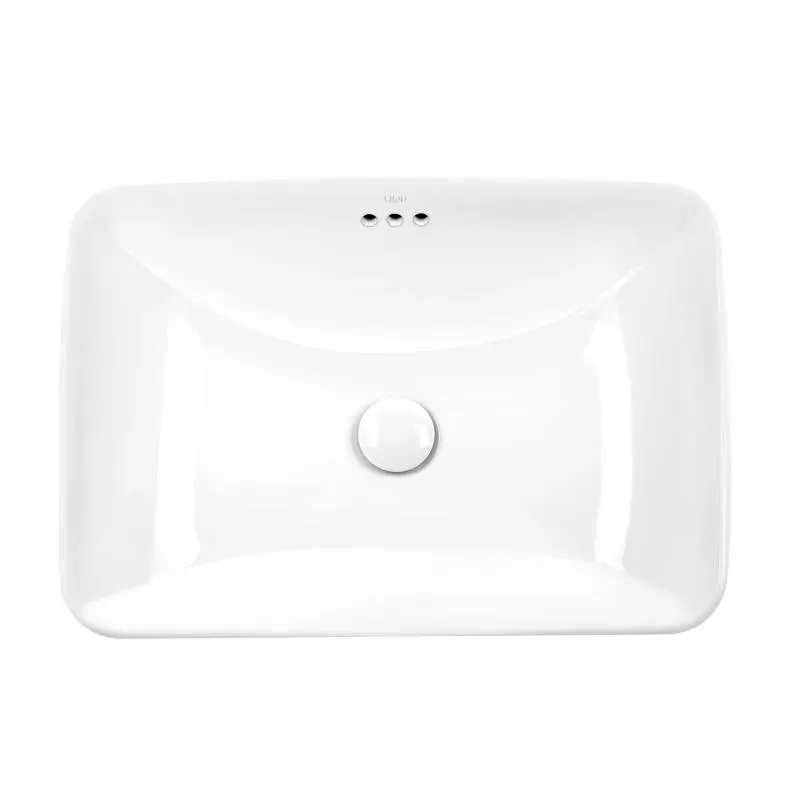 Умывальник врезной прямоугольный с донным клапаном Qtap Jay 590 * 410 * 155mm WHITE - Фото 2
