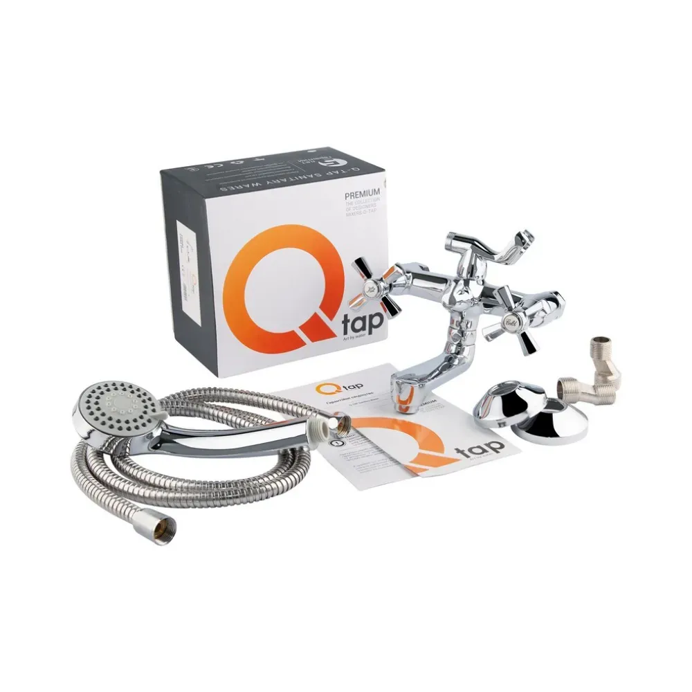 Смеситель для ванны QTAP Liberty CRM 140-2 (кор. пов. нос) - Фото 6