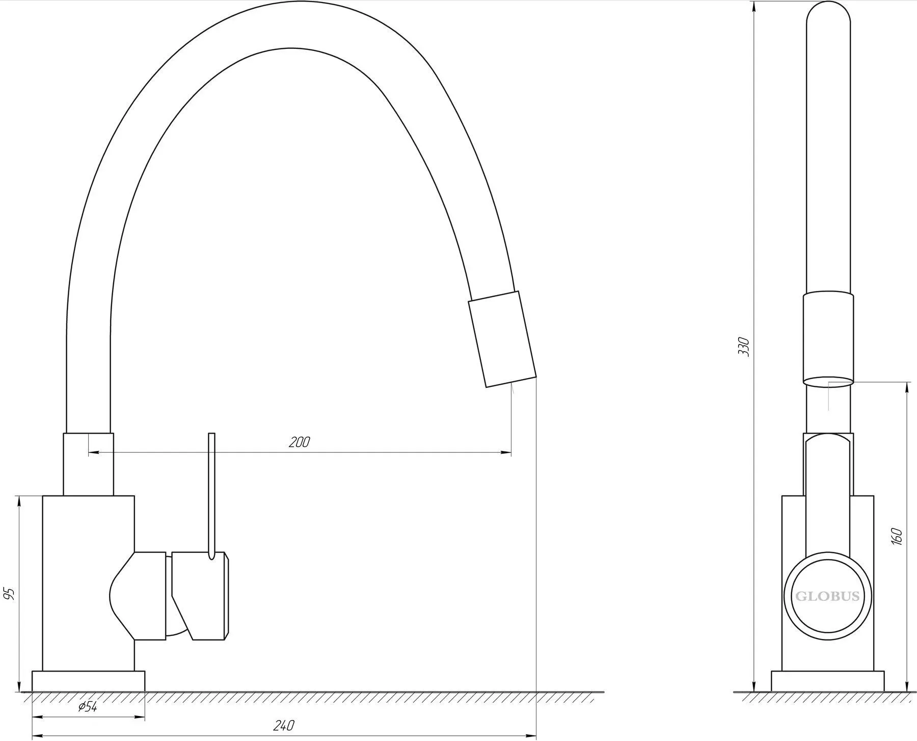 Смеситель на кухню Globus Lux WIEN SUS2-203SG - Фото 3
