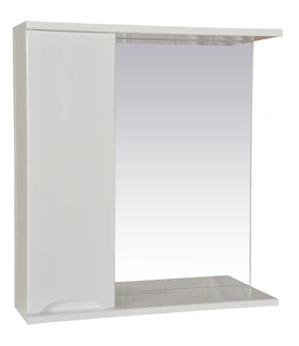 Зеркало 65 см левое "Комфорт" с шкафчиком, с подсветкой
